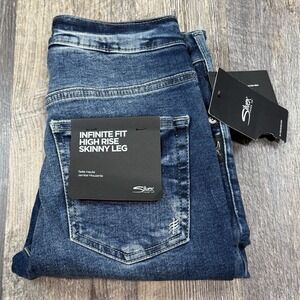 Silver Jeans Co Infinite Fit High Rise Skinny Leg Jeans S/P L29 Distressed Knees